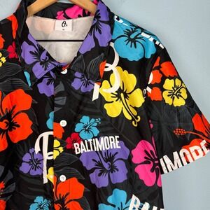 SGA Baltimore Orioles Men's XL 2024 City Connect Hawaiian Shirt Colorful MLB O's